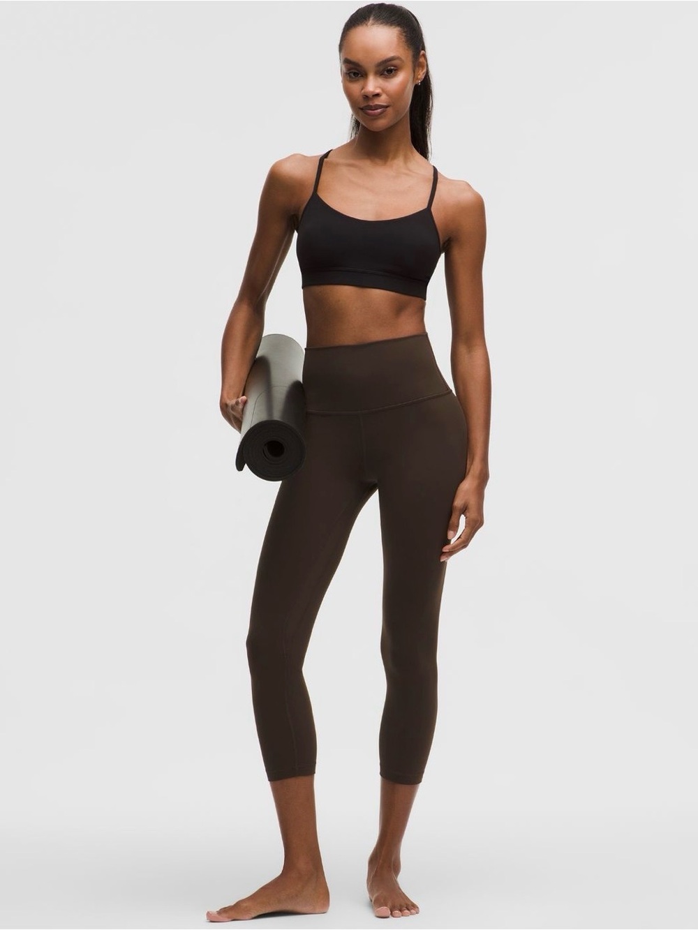 Lululemon Align brown high rise crop 23” with pockets size 10